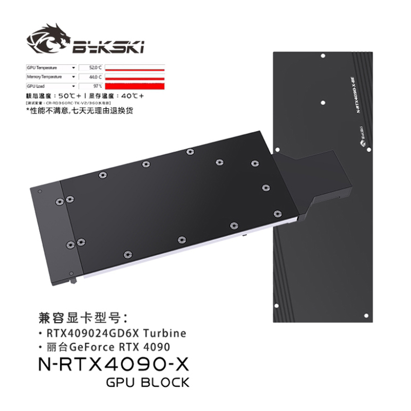 Bykski GPU Water Block Use for - Rtx 4090 Water Block Full Cover recension och pris