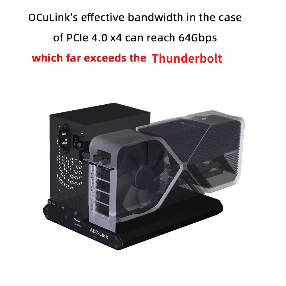 ADT-Link PCIe 4.0X4 64Gbs F9Q  - Oculink Gpu Dock Station recension och pris